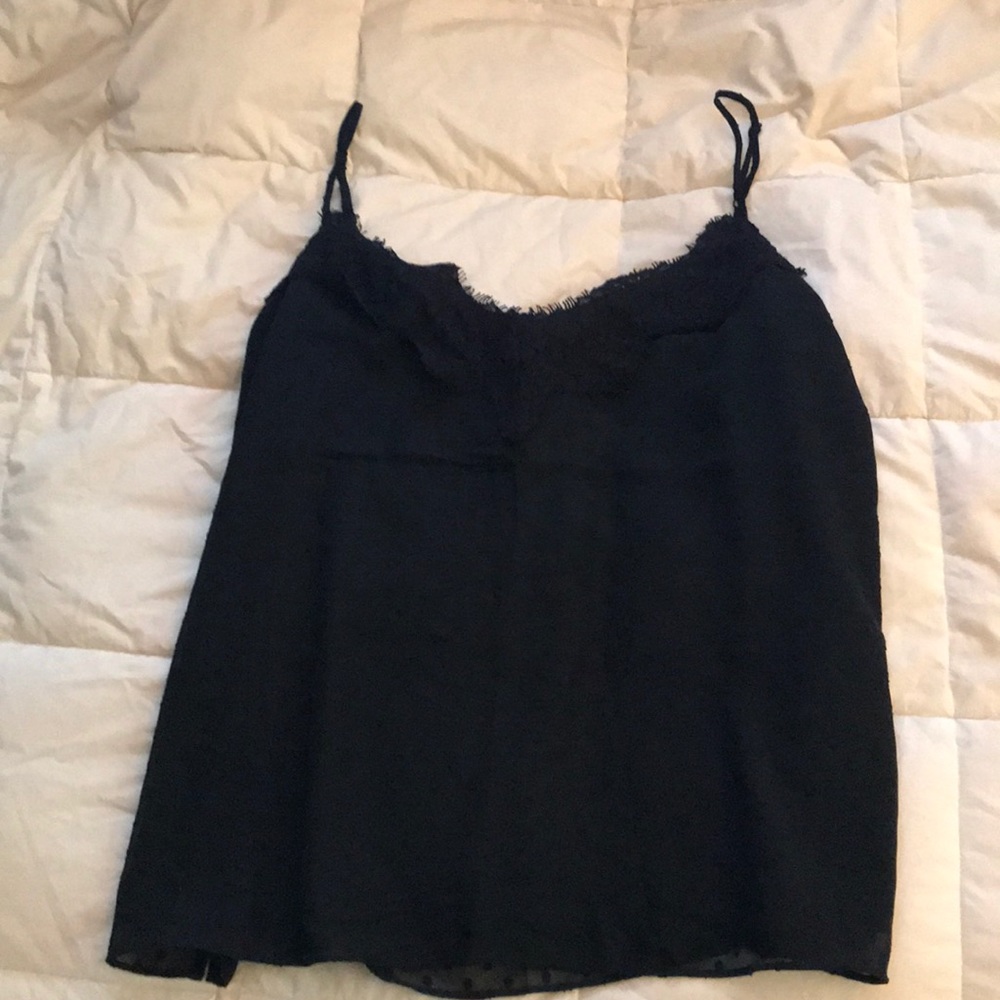 ⚡️ANN TAYLOR | Black Silk Mesh Slip Shirt